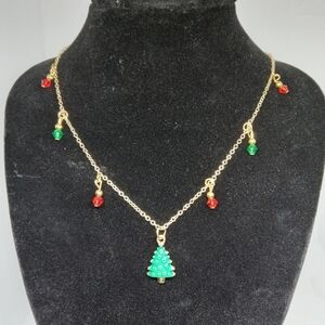 Hand Crafted Gold and Green Necklace